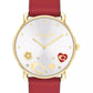 Women's Elliot Red Leather Strap Watch