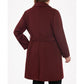 Women's Plus Size Belted Notched-Collar Wrap Coat