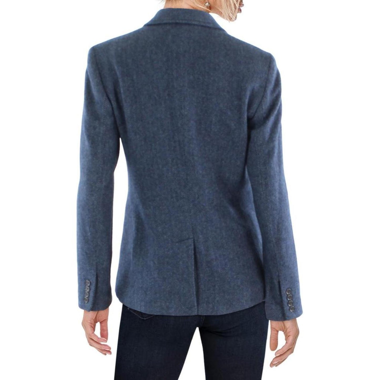 Womens Wool Business Two-Button Blazer