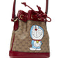 new GUCCI DORAEMON 2021 Limited GG Supreme red drawstring crossbody bucket bag