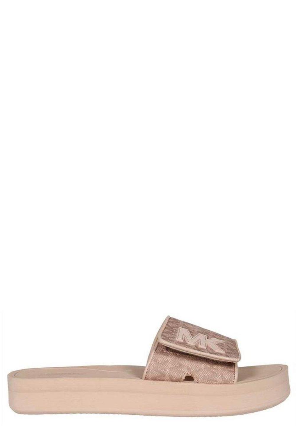 Michael Michael Kors Logo Jacquard Platform Slides