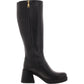 Natasha Womens Zipper Leather Knee-High Boots