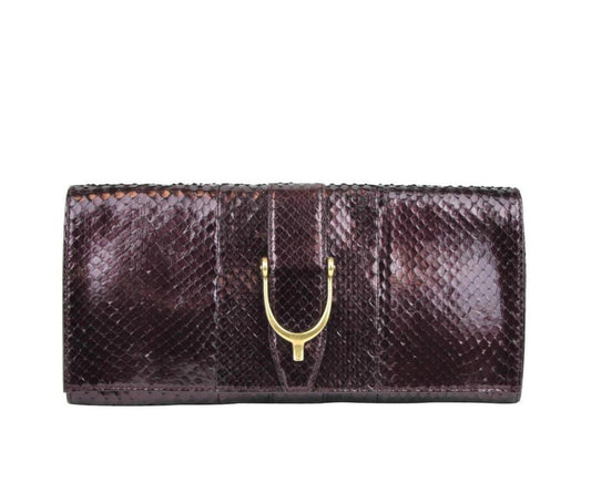 Gucci Women's Python Soft Stirrup Clutch Bag