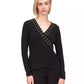 MICHAEL Women's Astor Studded Faux-Wrap Top