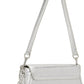 Silver 'The Metallic Leather Clover' Shoulder Bag