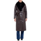 Women's Faux-Fur-Trim Faux-Leather Trench Coat