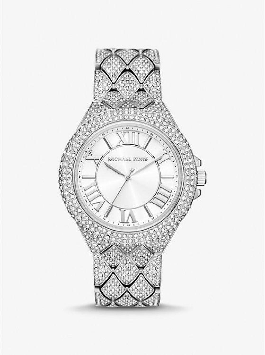 Oversized Camille Pavé Silver-Tone Watch