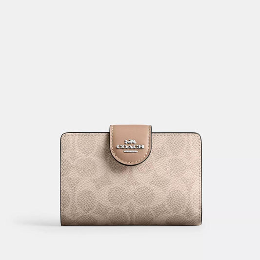 Coach Outlet Medium Corner Zip Wallet In Signature Canvas