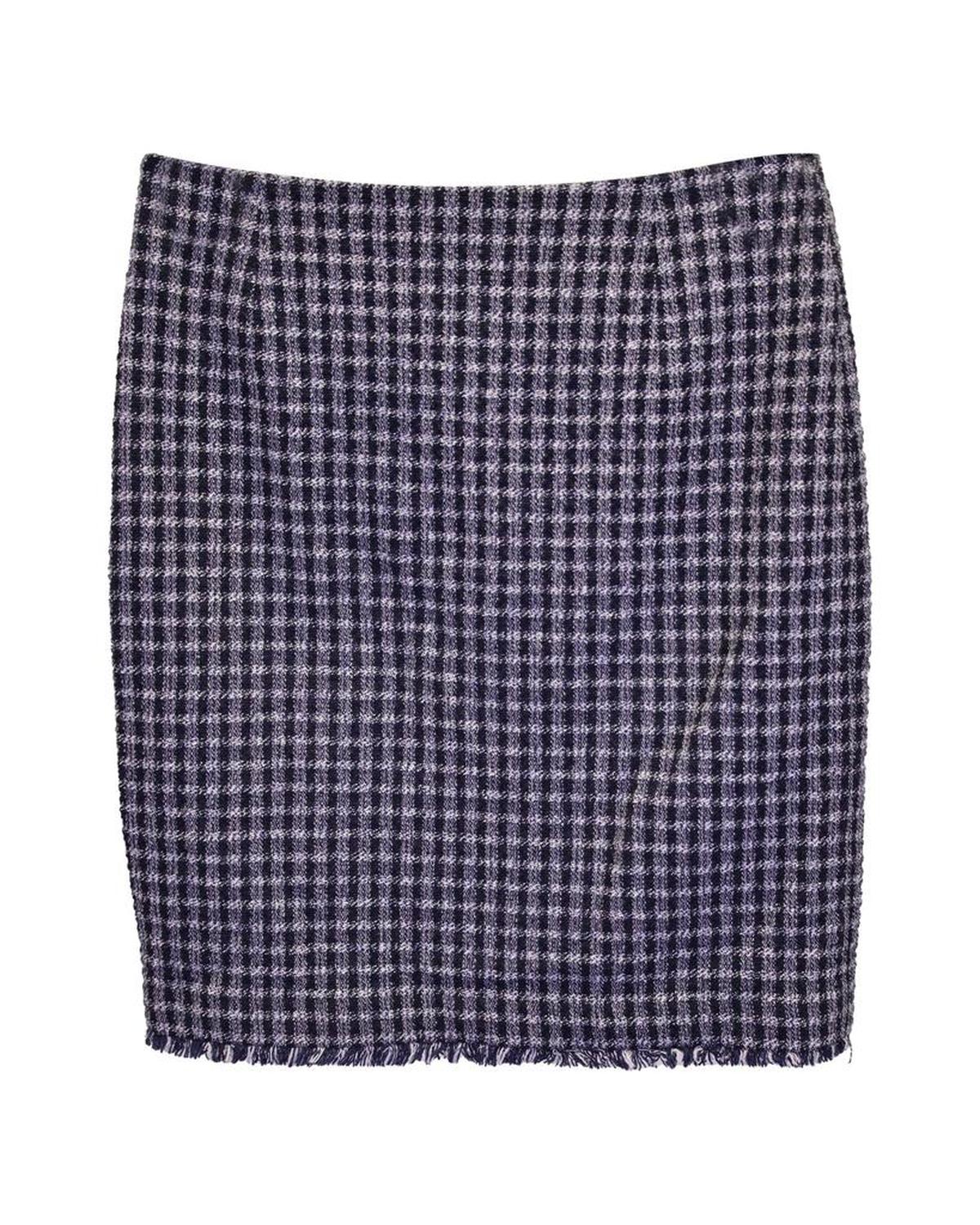 Max Mara Weekend Check Skirt in Blue Wool