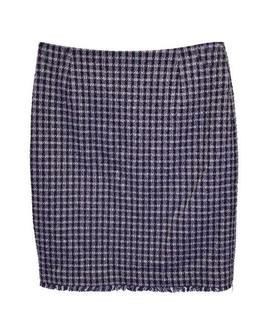 Max Mara Weekend Check Skirt in Blue Wool