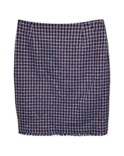 Max Mara Weekend Check Skirt in Blue Wool