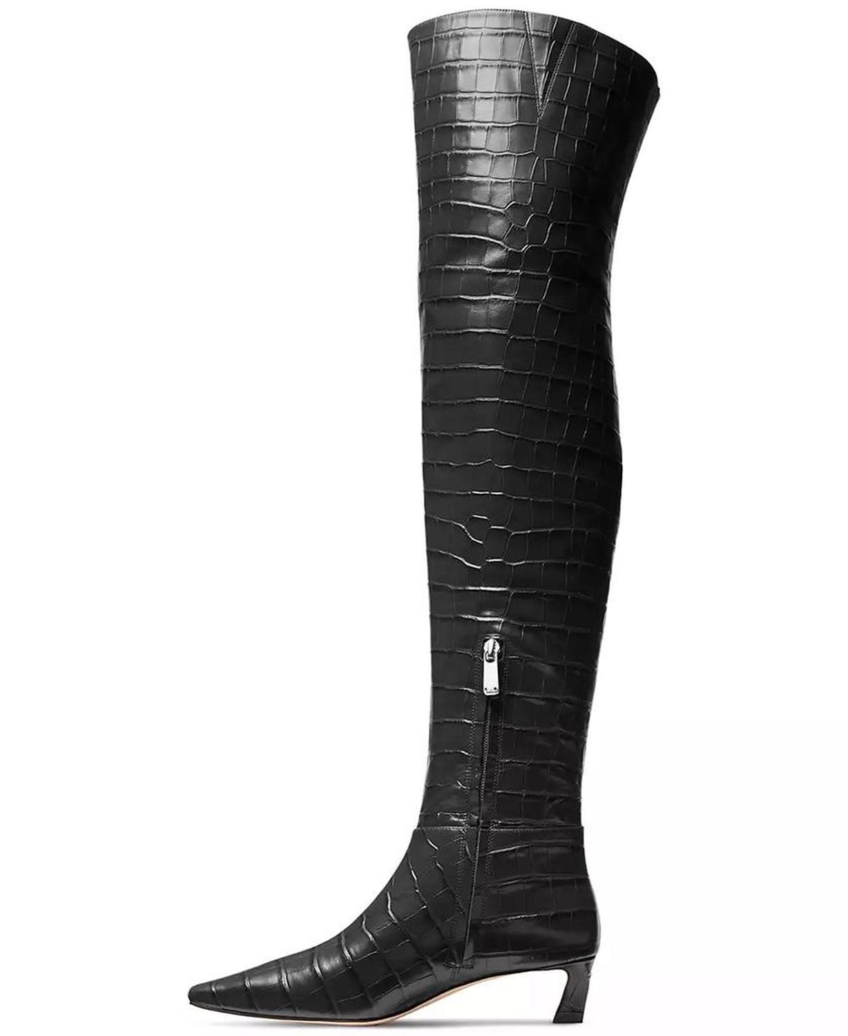 Women's Cosmo Croco-Embossed Over-The-Knee Boots