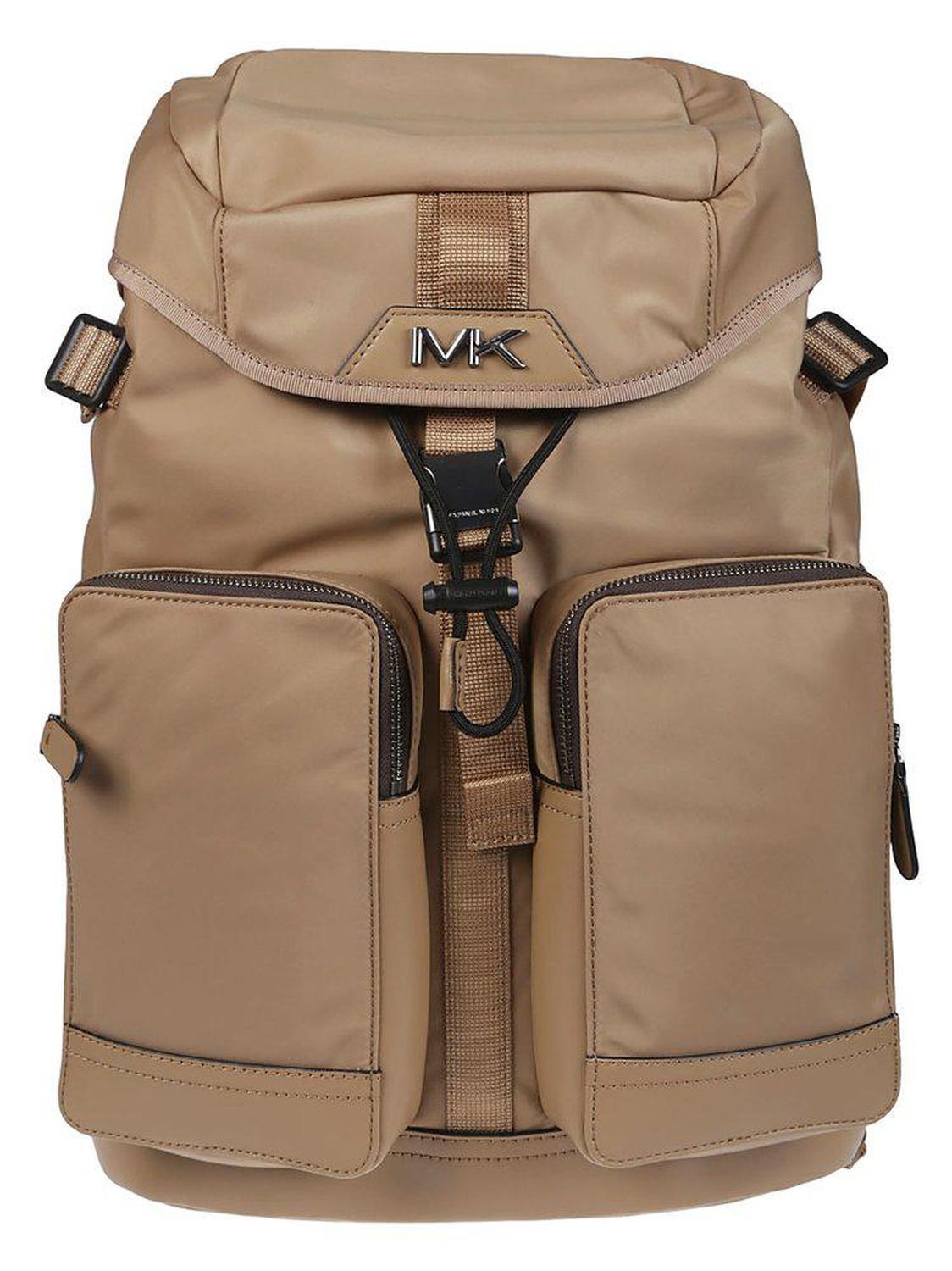 Michael Kors Brooklyn Logo Plaque Buckled Backpack