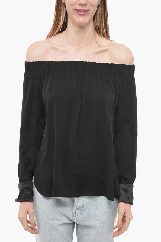 Silk PATTINO Off-Shoulder Blouse