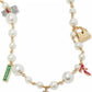 Gold-Tone Mixed Charm Imitation Pearl Beaded Statement Necklace, 33" + 3" extender