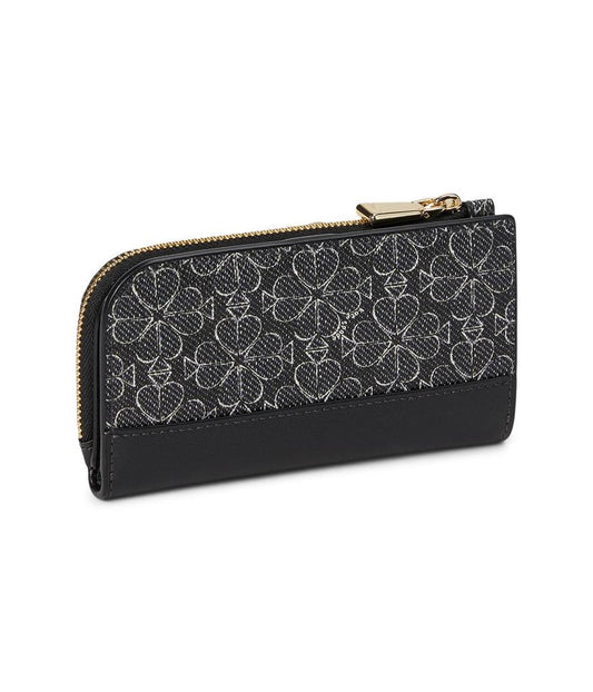 Spade Flower Coated Canvas Small Slim Bifold Wallet