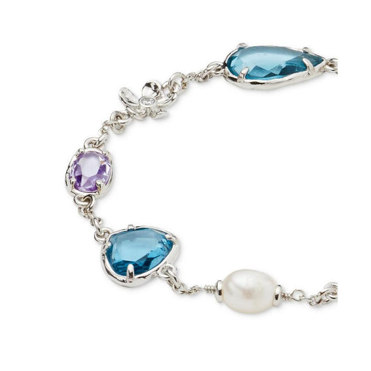 Silver-Tone Lilac Haze Station Bracelet