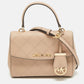 Beige Quilted Leather Extra Small Ava Top Handle Bag