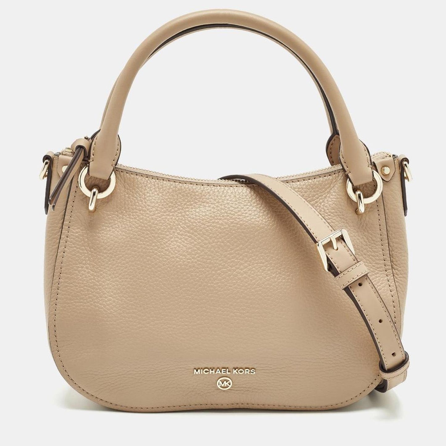 Michael Kors Beige Leather Small Harper Messenger Bag