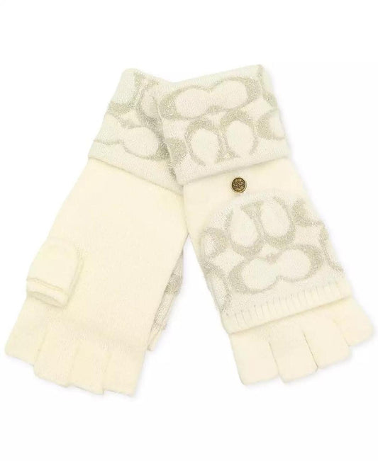 Signature C Metallic Knit Pop Top Gloves