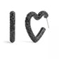 Faux Stone Pave Heart Hoop Earrings