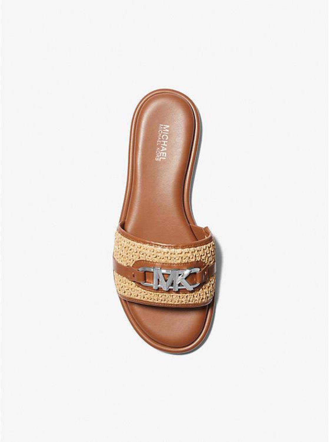 Ember Embellished Straw Slide Sandal