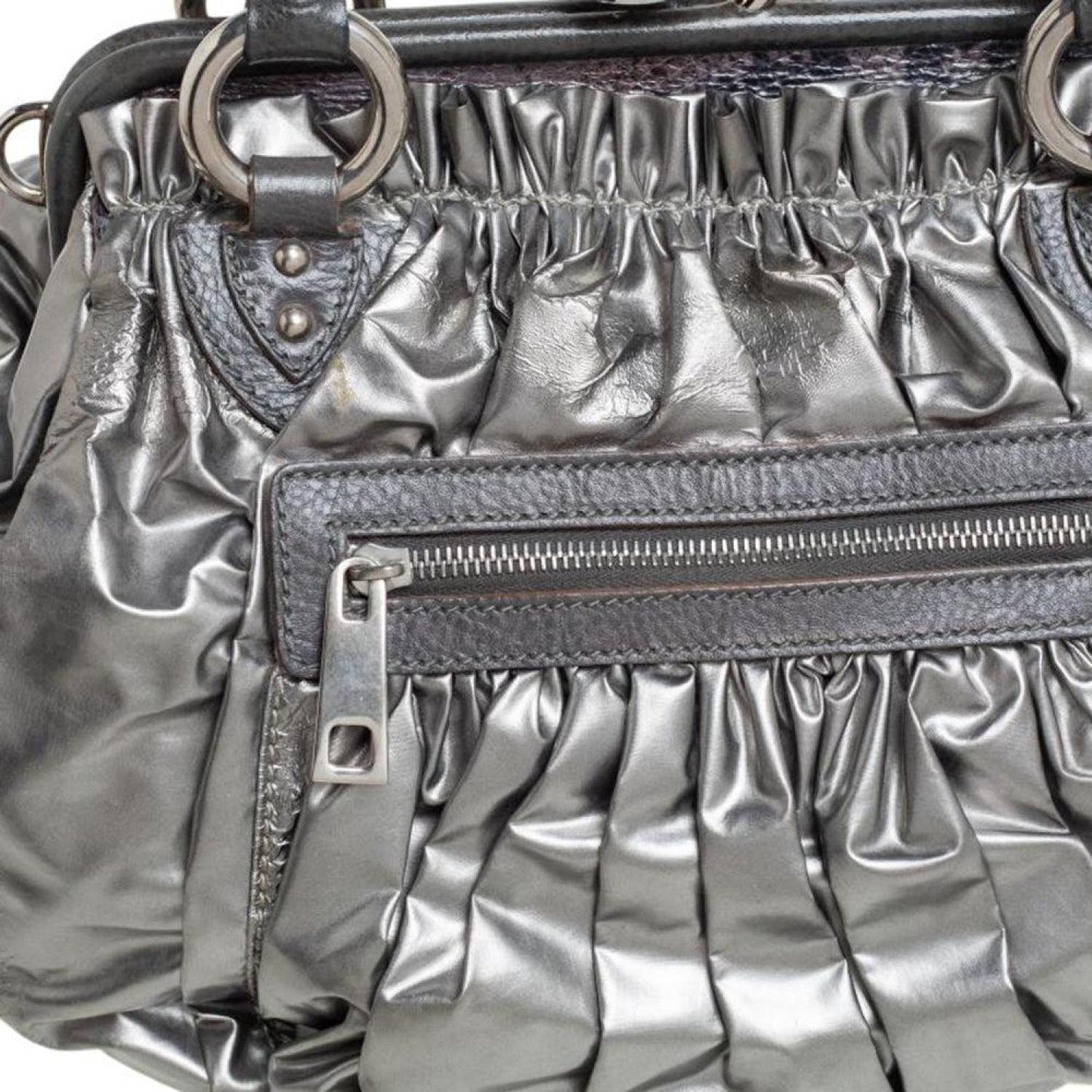 Marc Jacobs Metallic Leather Stam Satchel