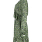 Michael Michael Kors Paisley Ruffled Dress in Green Cotton