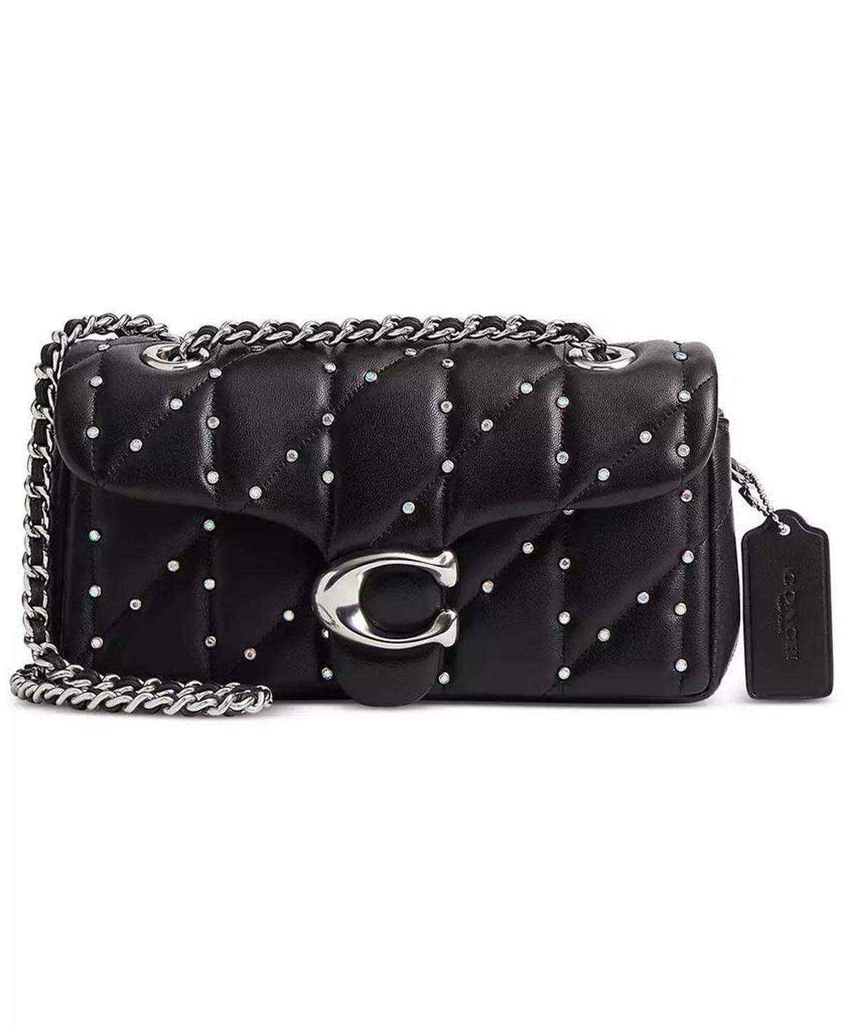 Crystal Rivets Quilted Leather Tabby 20 Shoulder Bag with Chain