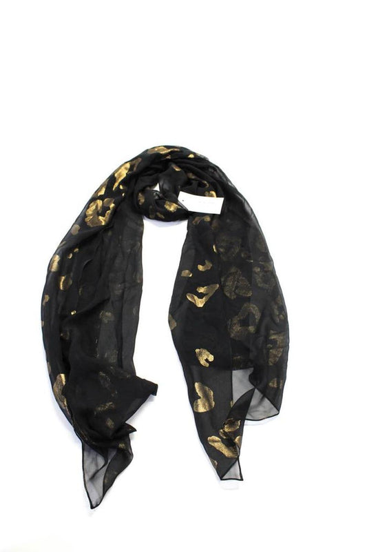 Marchesa Notte Women's Silk Leopard Print Scarf Black