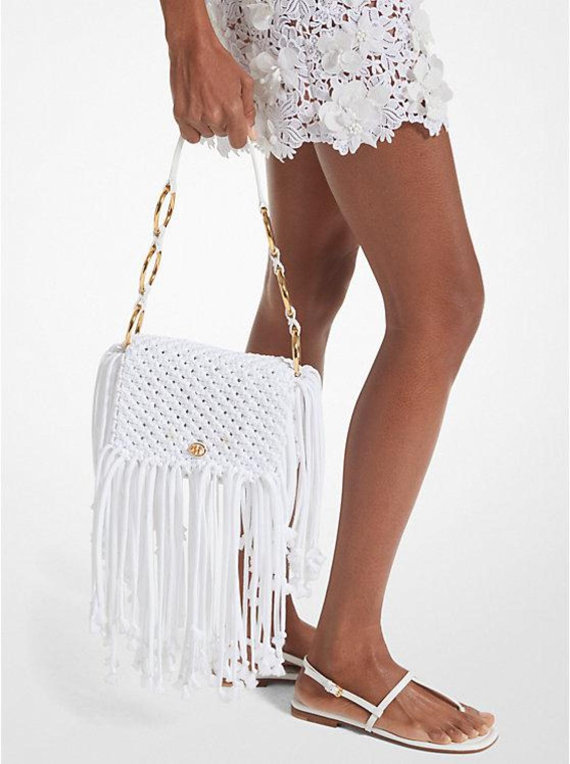 Marissa Medium Hand-Woven Macramé Shoulder Bag