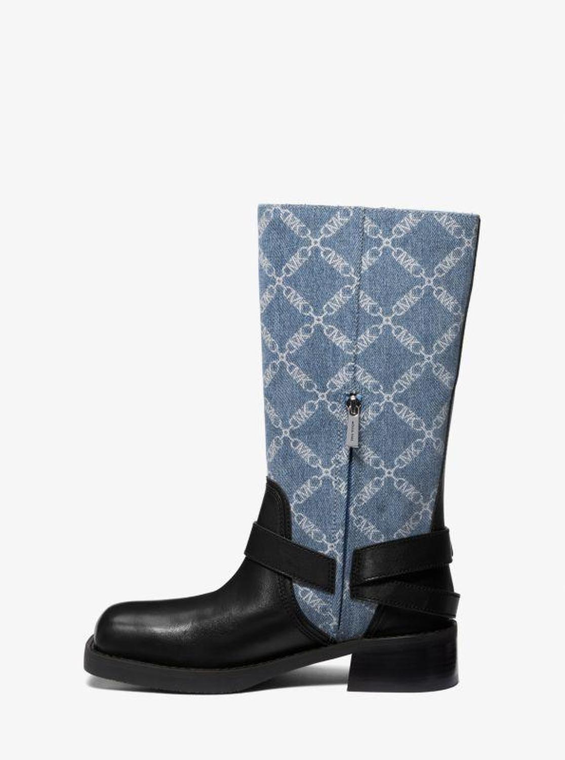 Crosby Empire Diamond Jacquard Denim Moto Boot