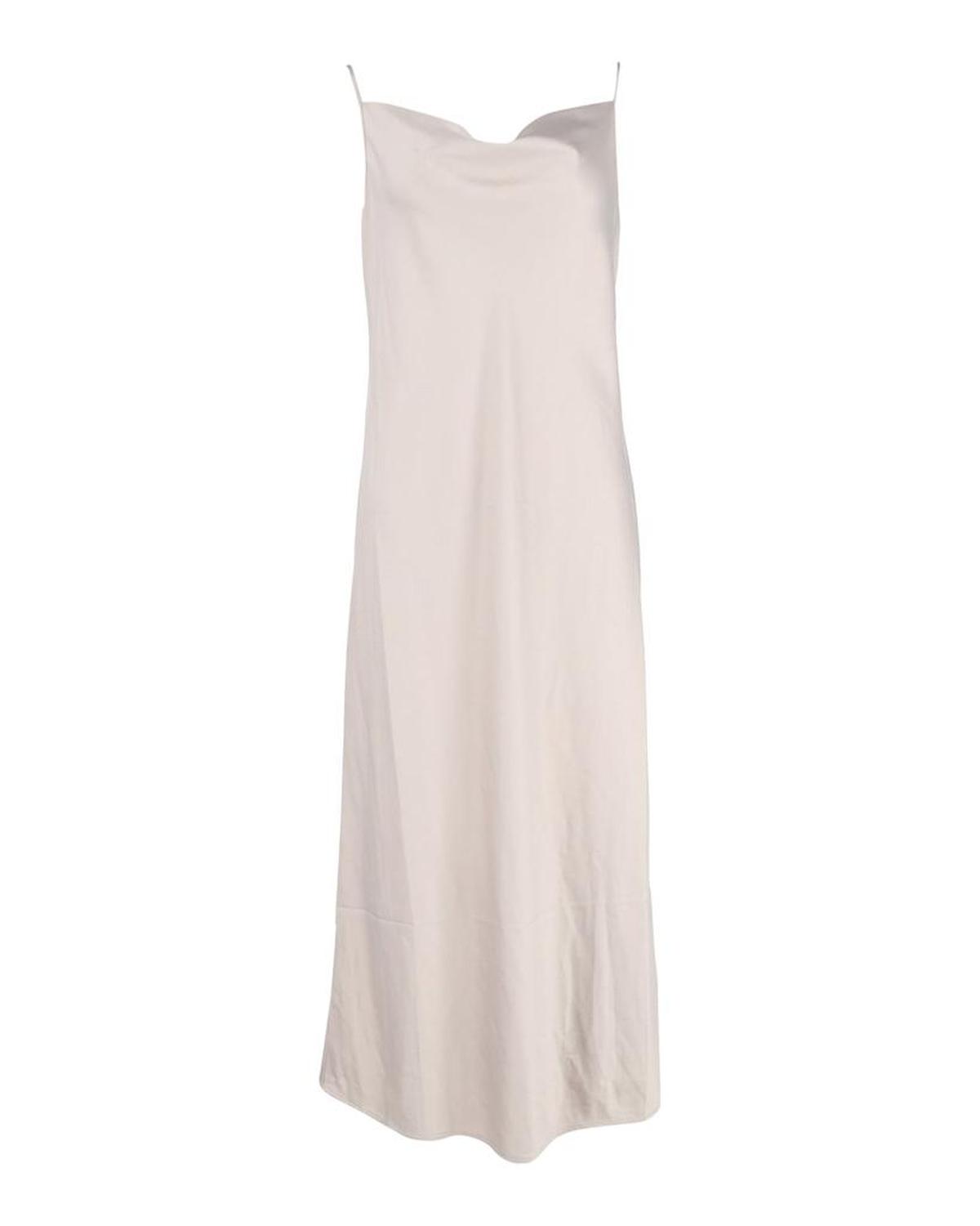 Max Mara Leisure Gaetana Slip Midi Dress in Silver Polyester