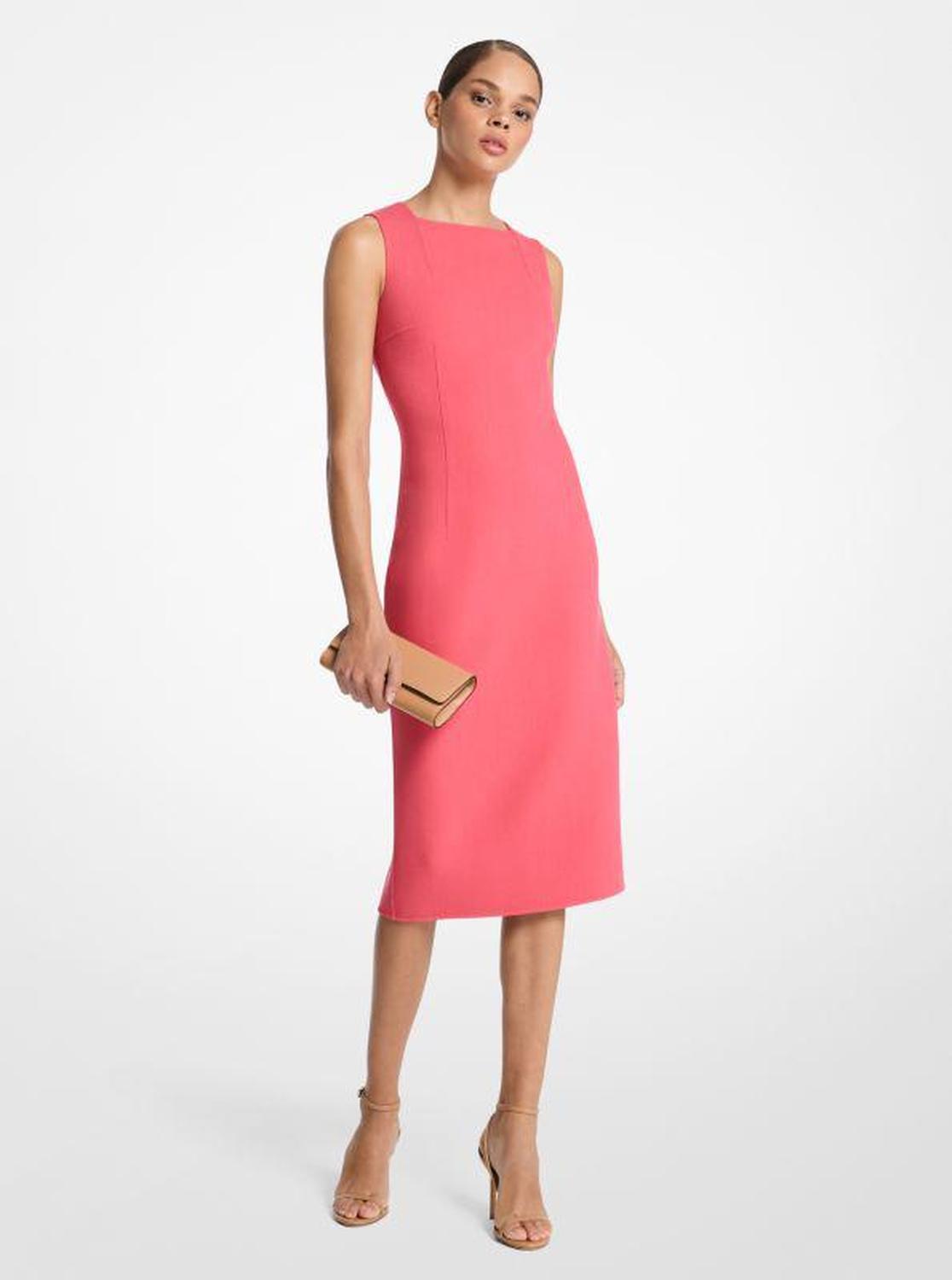 Double Faced Stretch Wool Bouclé Sheath Dress