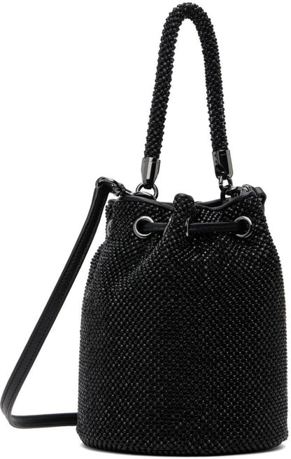 Black 'The Rhinestone Mini Bucket' Bag