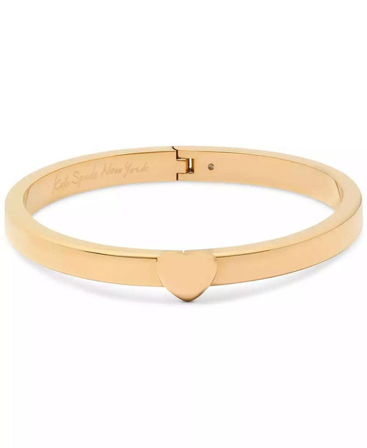 Gold-Tone Polished Heart Bangle Bracelet