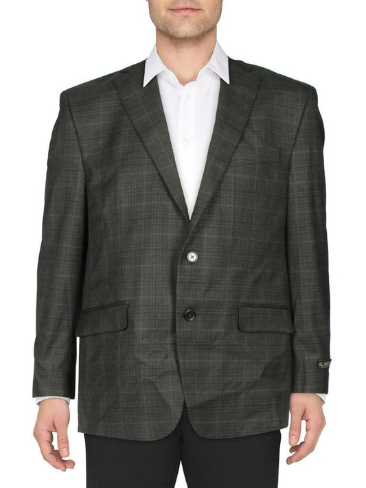 Lexington Mens Plaid Classic Fit Two-Button Blazer