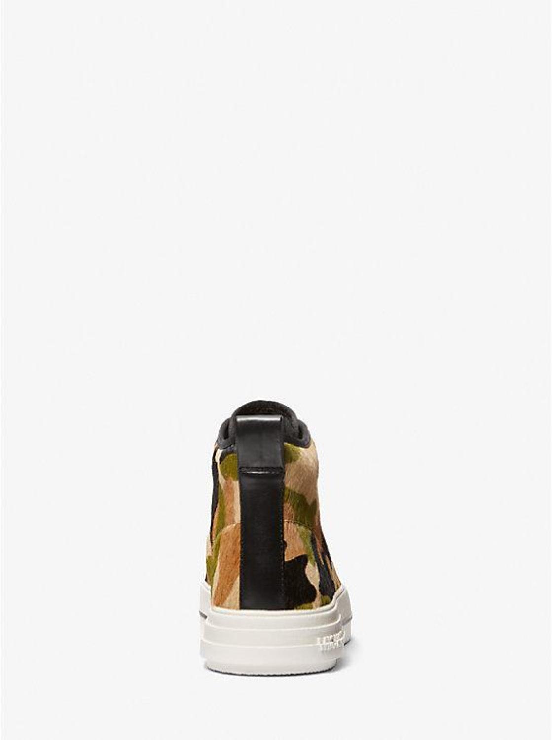 Evy Camouflage Print Calf Hair High-Top Sneaker