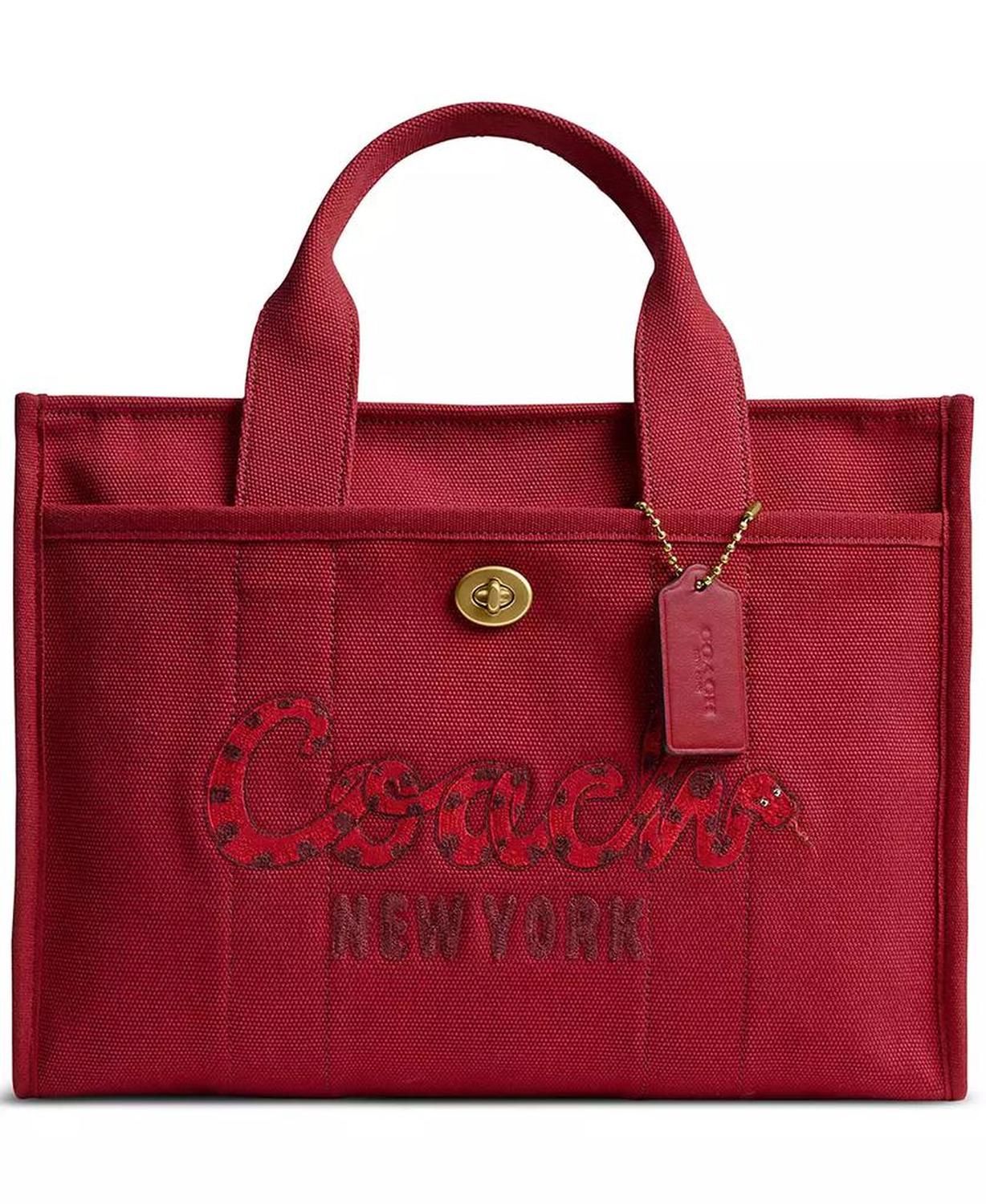 New Year Medium Cargo Tote Bag with Embroidered Snake Logo