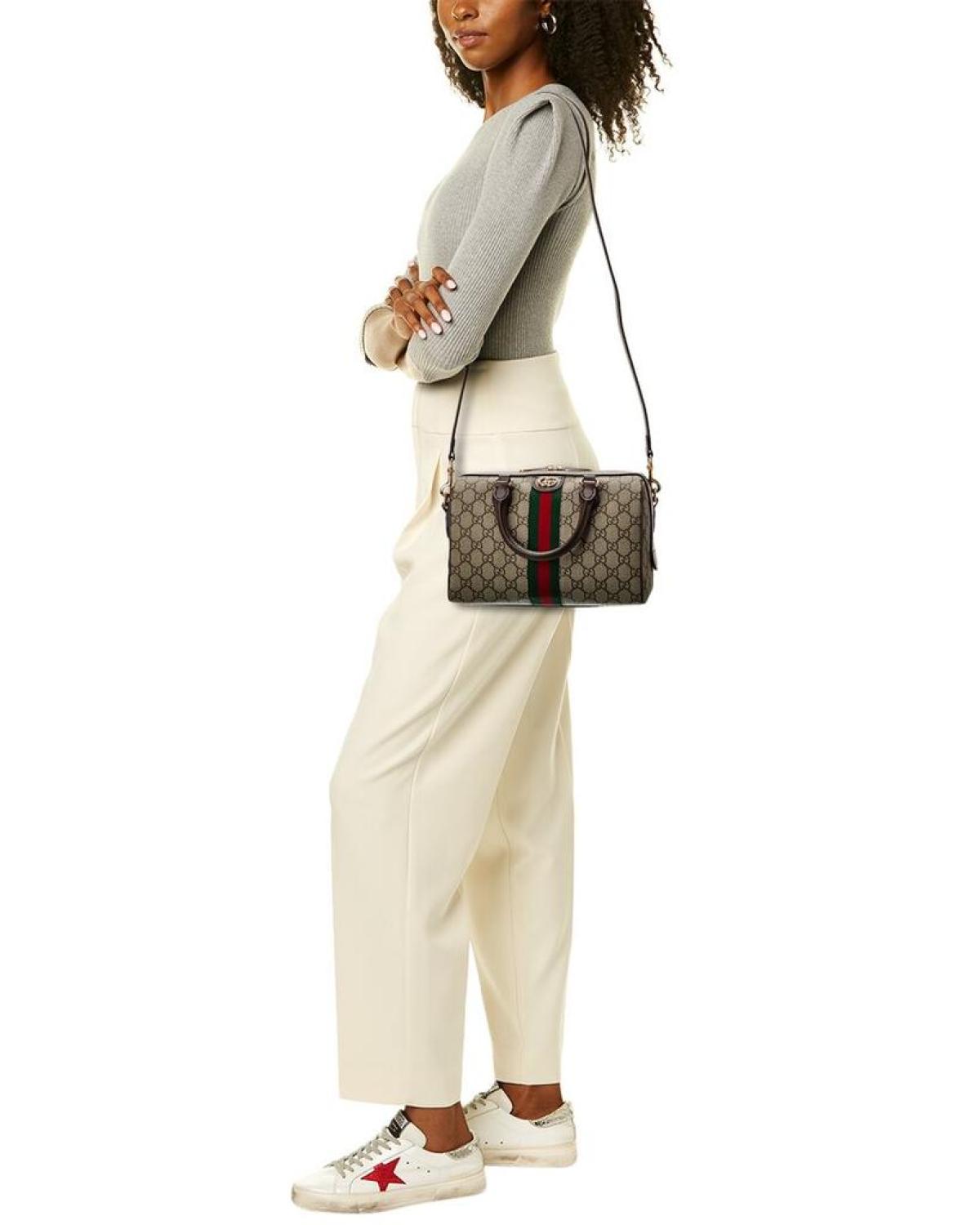 Gucci Ophidia GG Small Top Handle GG Supreme Canvas & Leather Bag