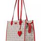 Valentine's Day Spade Flower Coasted Canvas Large Market Tote