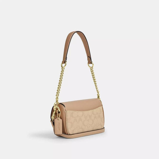 Hailey Flap Bag With Signature Canvas