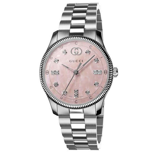 Women's Swiss G-Timeless Diamond (1/8. ct. t.w.) Stainless Steel Bracelet Watch 29mm