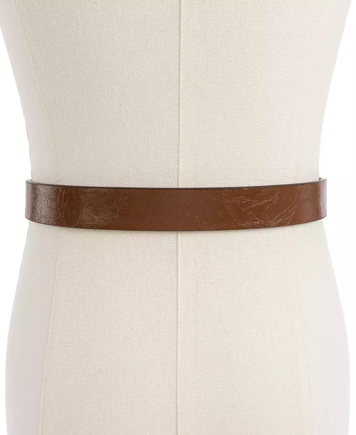 MICHAEL Women's Gold-Tone Leather Belt