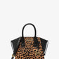 Avril Extra-Small Cheetah Print Calf Hair and Leather Satchel