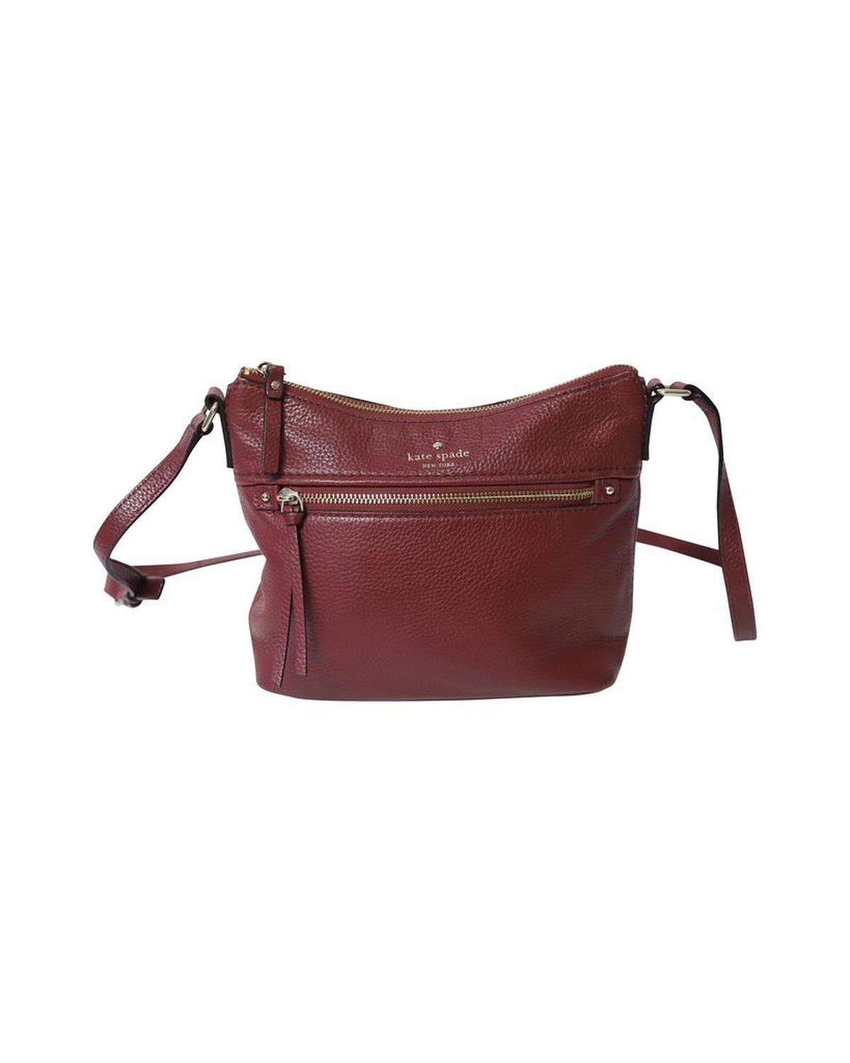 Kate Spade Cobble Hill Gabriele Crossbody Bag in Burgundy Leather