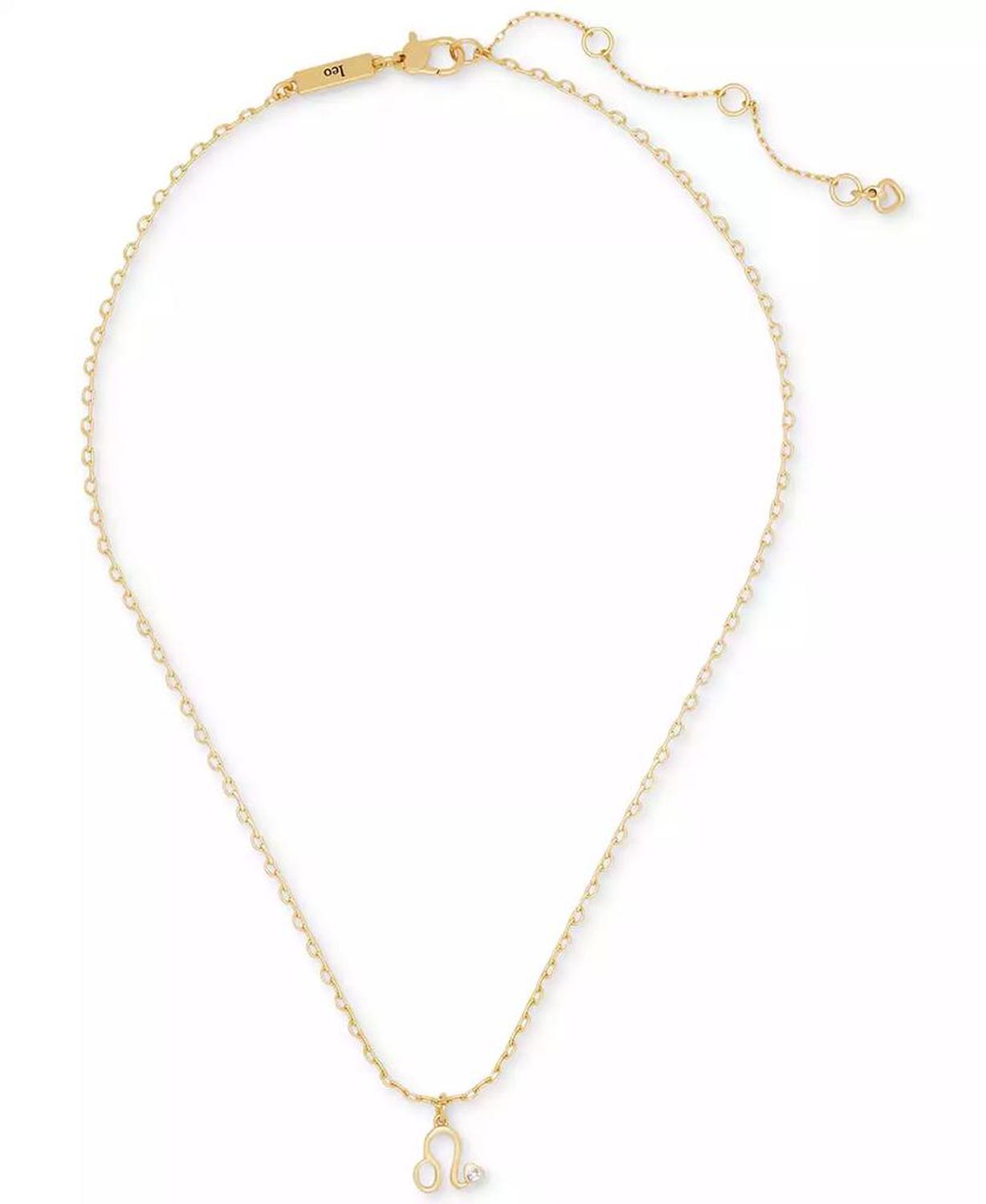 Gold-Tone Pavé Zodiac Mini Pendant Necklace