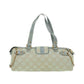 CELINE Paris Macadam Canvas Shoulder Bag Light Blue Auth 35668