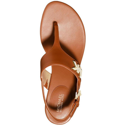 Womens Faux Leather T-Strap Slingback Sandals