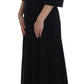 Dolce & Gabbana Elegant Black Wool Cutout Maxi Dress